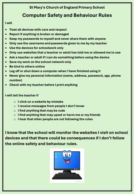 online safety and behaviour rules